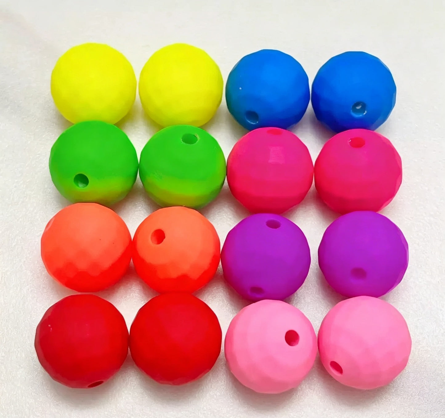 Mixed Matte Fluorescent Neon Beads Acrylic Round Beads