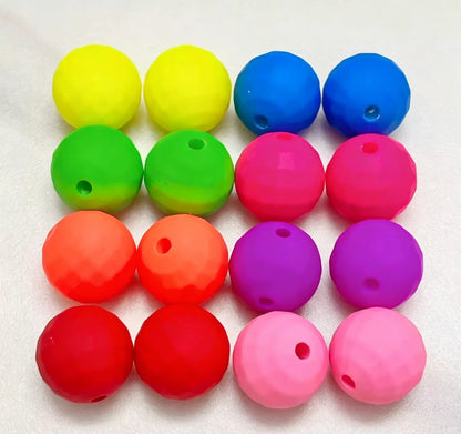 Mixed Matte Fluorescent Neon Beads Acrylic Round Beads