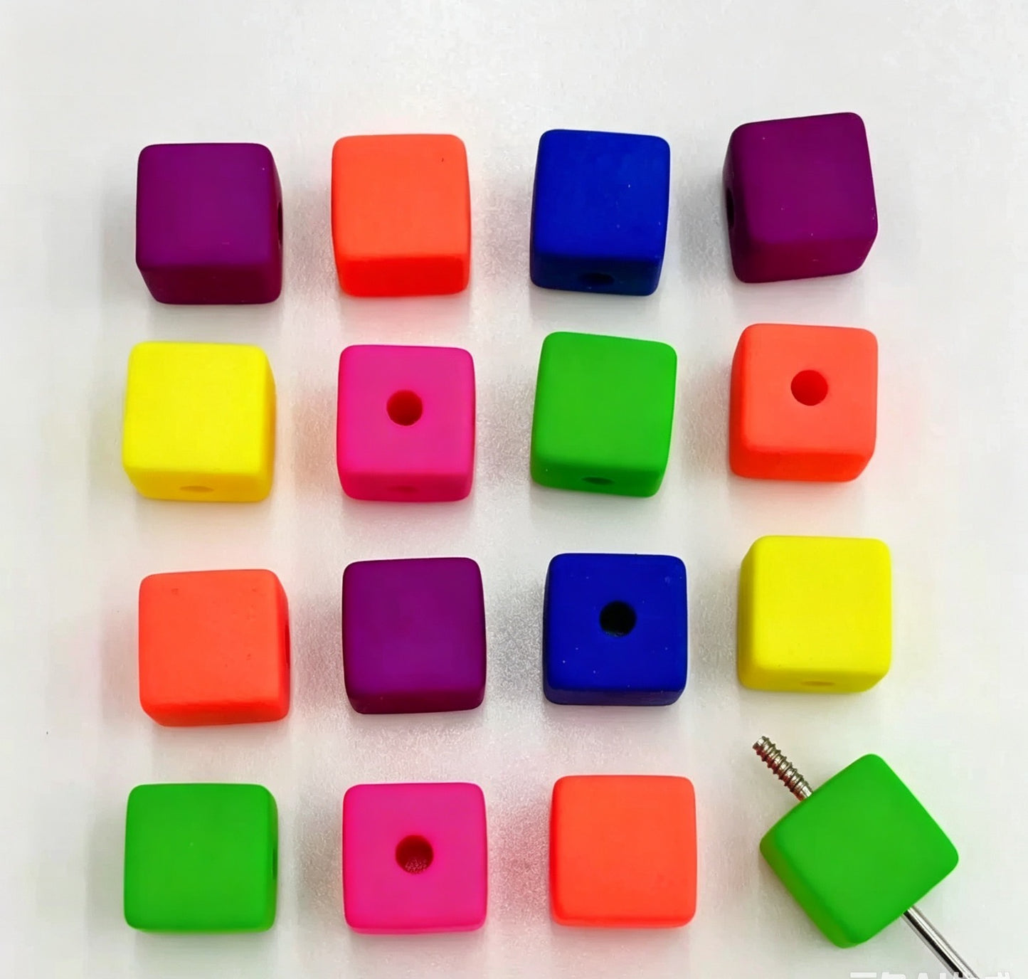Mixed Matte Fluorescent Neon Beads Acrylic Round Beads